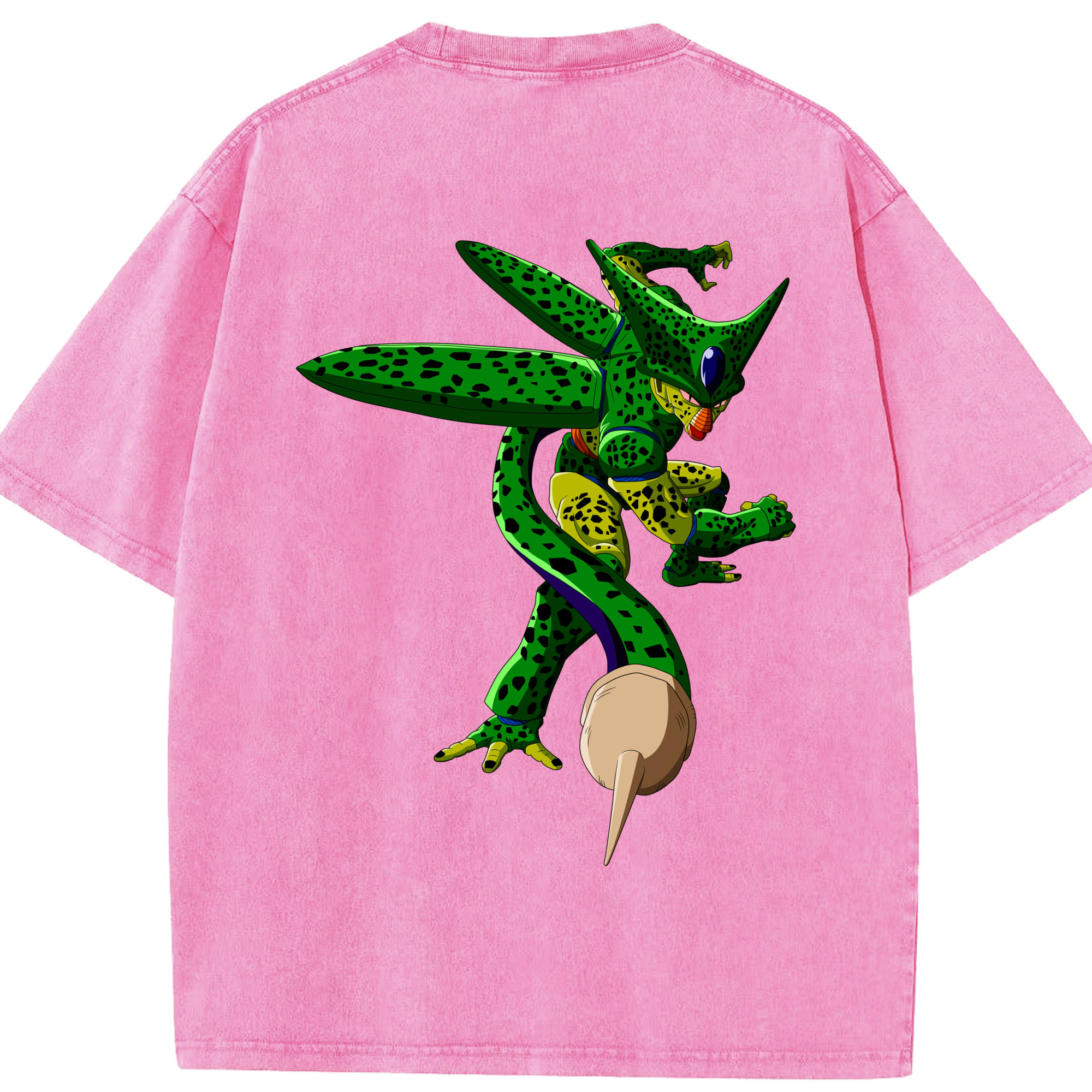 （画像用） ドラゴンボール セル DRAGON BALL Cell 綿100% ヴィンテージ風 半袖Tシャツ（背面プリント）